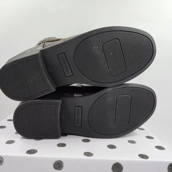 Nine West Amara Bootie Little Girls 2M Brown Almond Toe Block Heel Zip Closure~ - Picture 13 of 15